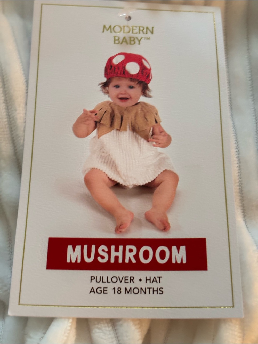 Modern Baby Red Mushroom One Piece Costume with Hat for 18 Months